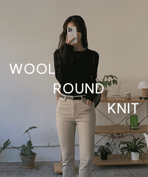 미엔 라운드 니트(wool 55%) - 5color